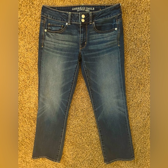 2 pair American Eagle Outfitters ARTIST CROP Jeans size 4 - Picture 4 of 7